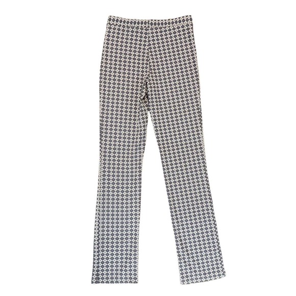 NWT Full Tilt Girls Argyle Flare Pants Size XL Blue White Stretch Elastic Waist - Picture 2 of 12